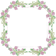 Matriz de Bordado Moldura de Flores 02